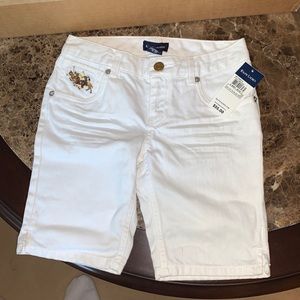 Girls size 7 Ralph Lauren white denim shorts